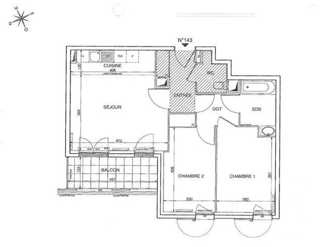 Appartement F3 à vendre - 3 pièces - 57.7 m2 - MANTES LA JOLIE - 78 - ILE-DE-FRANCE - Century 21 La Mantoise