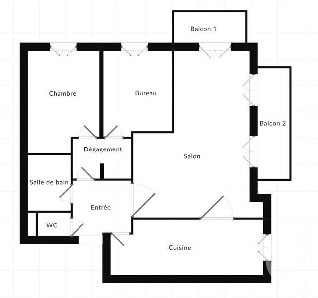 Appartement F3 à vendre - 3 pièces - 64.85 m2 - MANTES LA JOLIE - 78 - ILE-DE-FRANCE - Century 21 La Mantoise